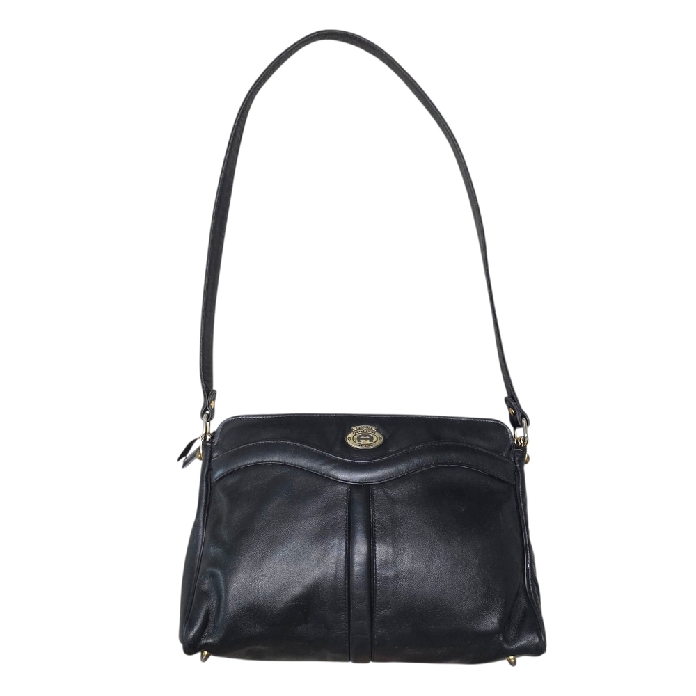 Vintage Etienne Aigner Handcrafted Leather Shoulder Bag Black - Picture 2 of 12